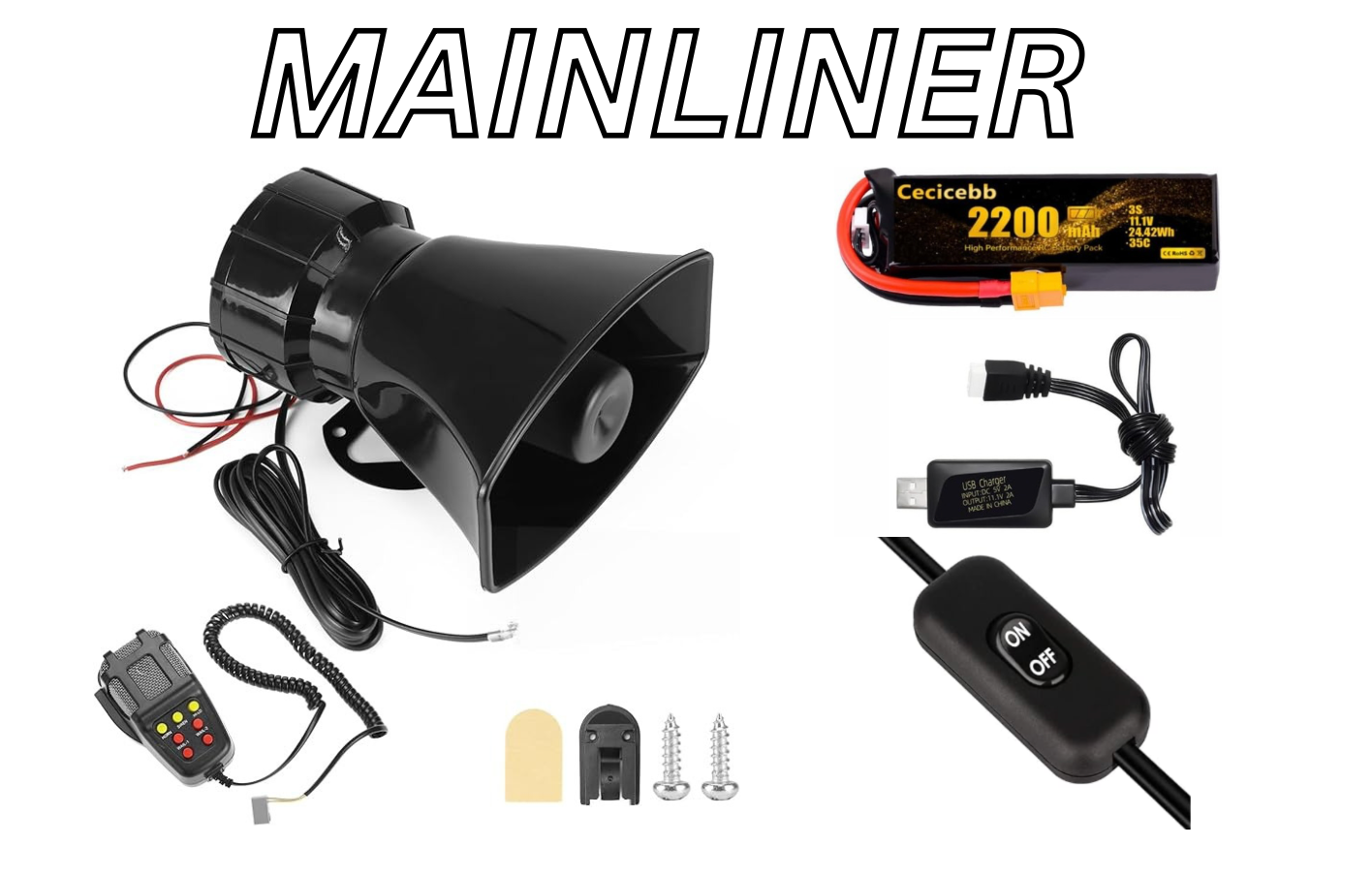 Battery Powered PA system with horn and siren